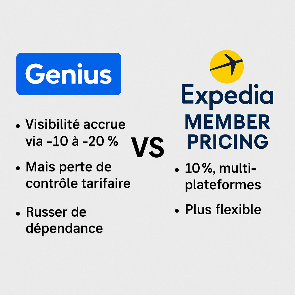 Comparatif des programmes de fidélité Genius de Booking.com et Member Pricing d’Expedia
